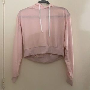 Pink large SHEIN crop hoodie